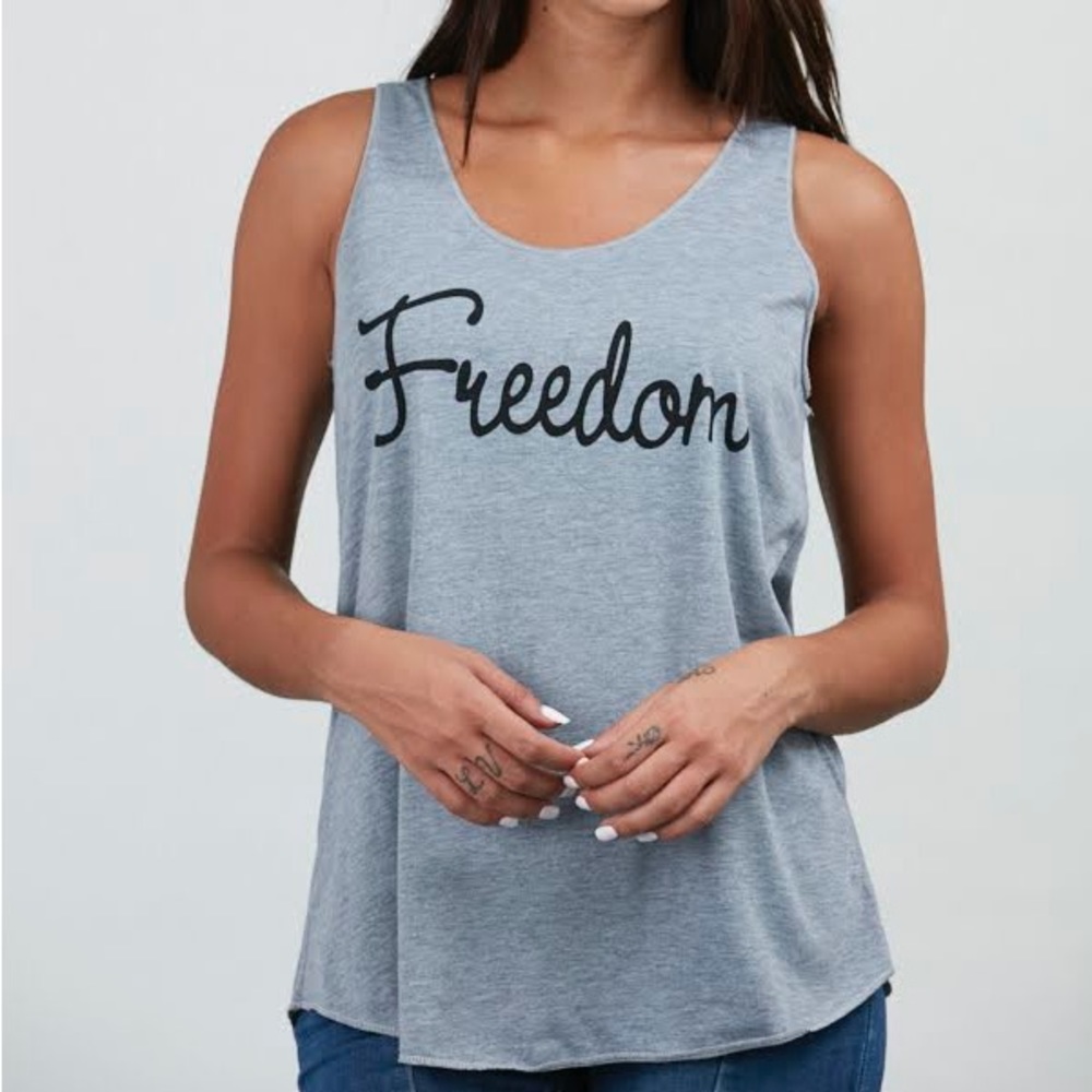NWT Freedom script tank top